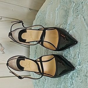 Christian Louboutin Crissos 100 Patent/Nappa Shiny Black 37